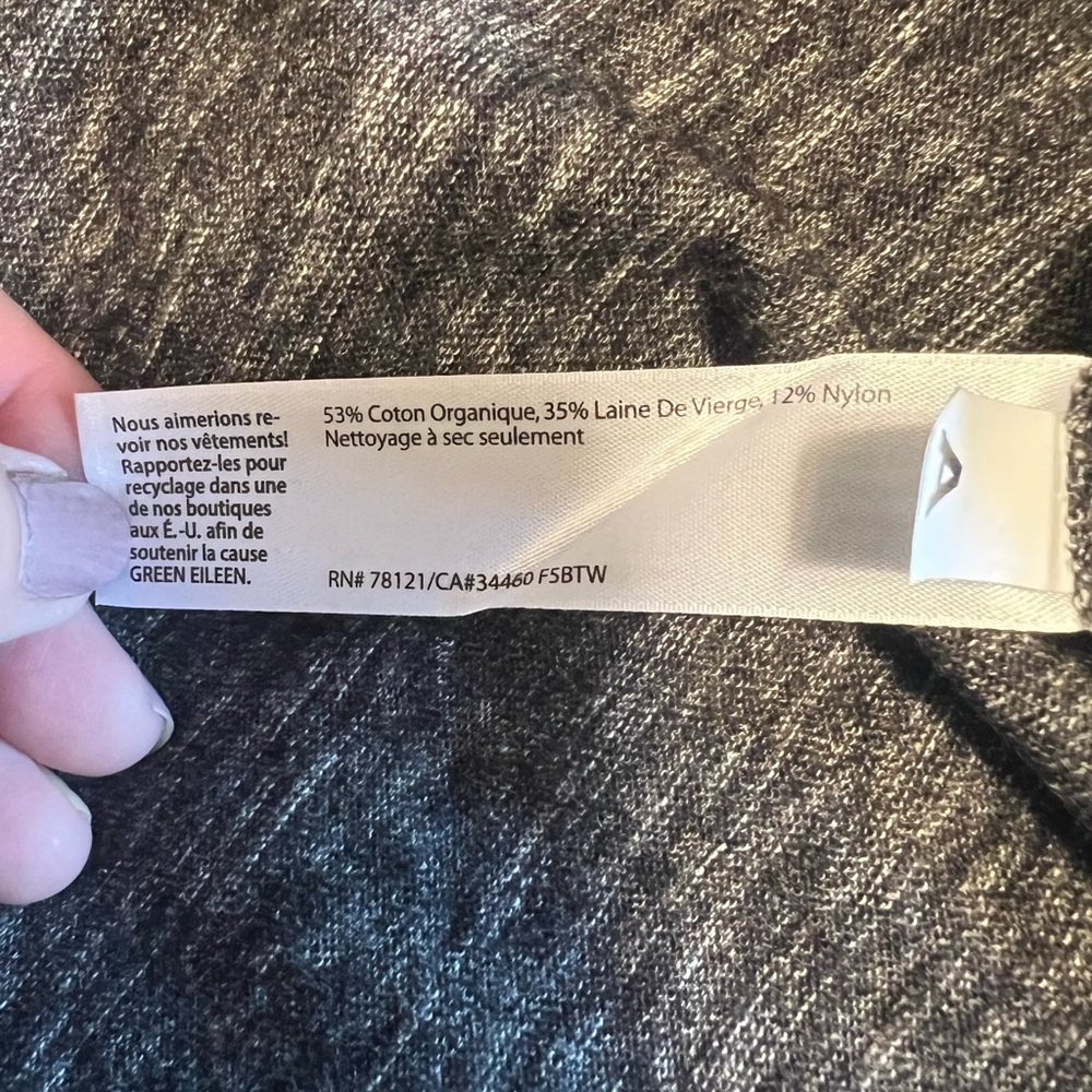 Eileen Fisher Cotton/wool black/ Gray Women's sweater M like new - Picture 4 of 6